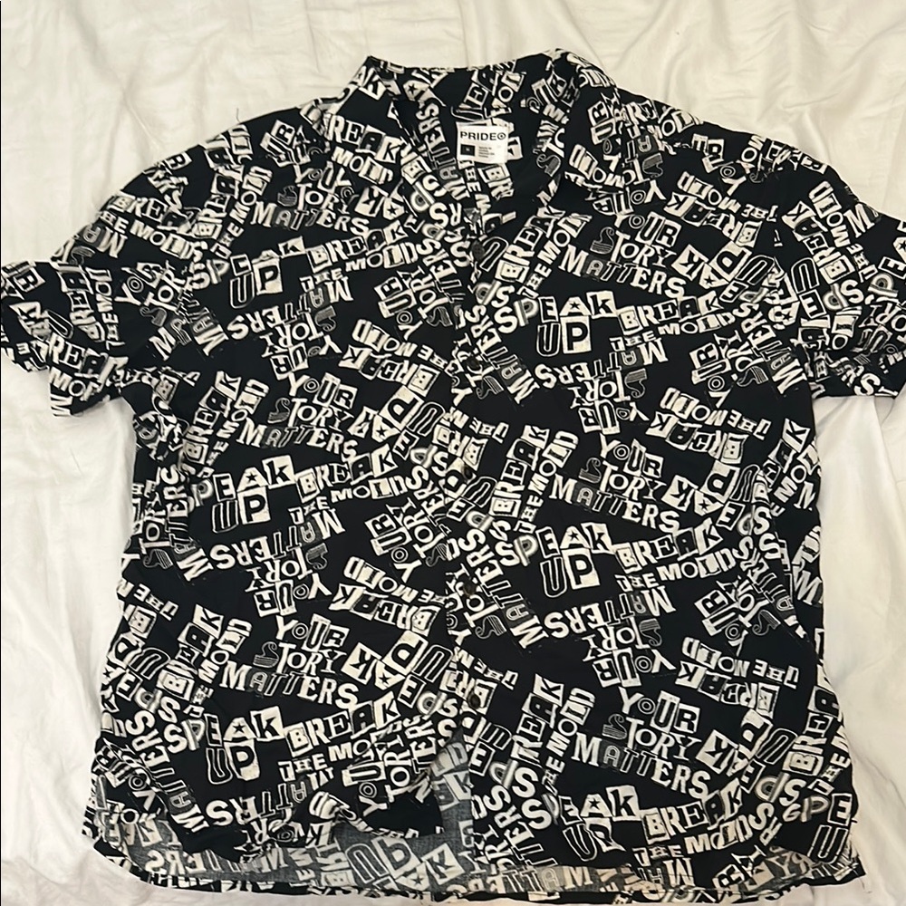 Target Black and White Casual Button Down Shirt